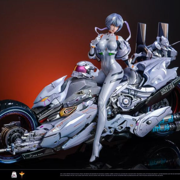 【Pre-order】Neon Genesis Evangelion – Sci-Fi Motorcycle Rei Ayanami 1/6 Scale Collectible Statue (White &amp; Purple Versions)