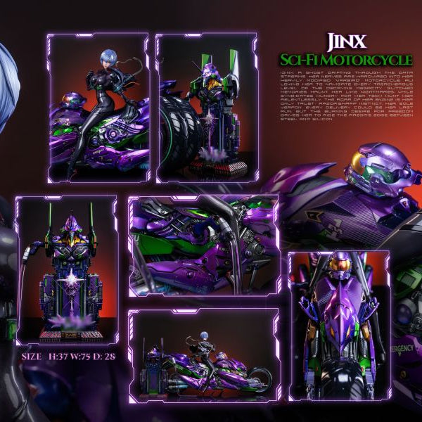 【Pre-order】Neon Genesis Evangelion – Sci-Fi Motorcycle Rei Ayanami 1/6 Scale Collectible Statue (White &amp; Purple Versions)