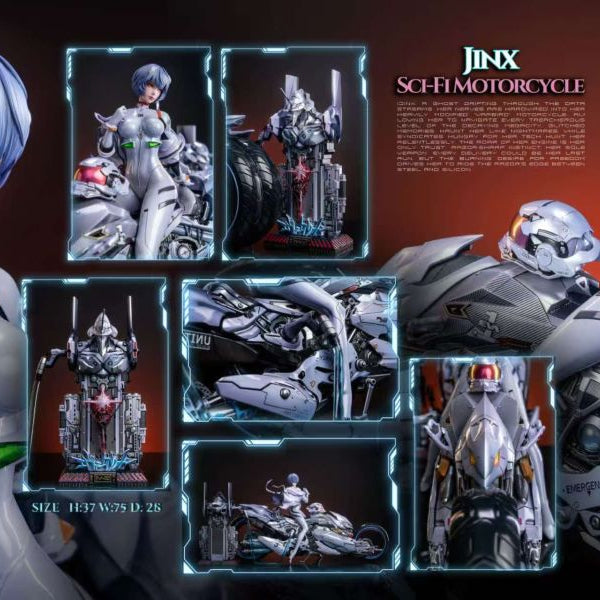 【Pre-order】Neon Genesis Evangelion – Sci-Fi Motorcycle Rei Ayanami 1/6 Scale Collectible Statue (White &amp; Purple Versions)