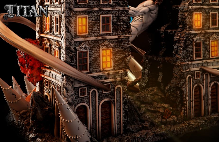 【Pre-order】Attack on Titan: The Colossal Titan Series - War Hammer Titan vs. Colossal Titan Statue