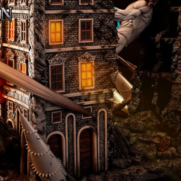 【Pre-order】Attack on Titan: The Colossal Titan Series - War Hammer Titan vs. Colossal Titan Statue