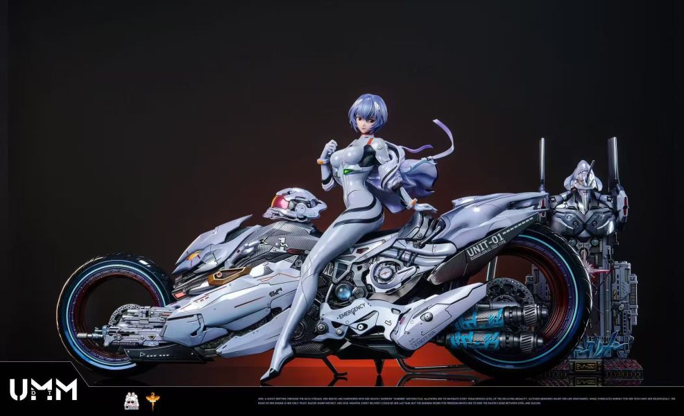 【Pre-order】Neon Genesis Evangelion – Sci-Fi Motorcycle Rei Ayanami 1/6 Scale Collectible Statue (White &amp; Purple Versions)
