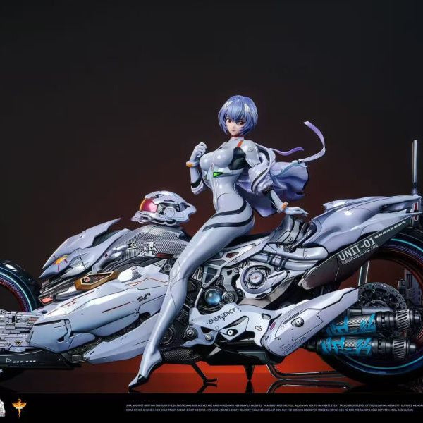 【Pre-order】Neon Genesis Evangelion – Sci-Fi Motorcycle Rei Ayanami 1/6 Scale Collectible Statue (White &amp; Purple Versions)