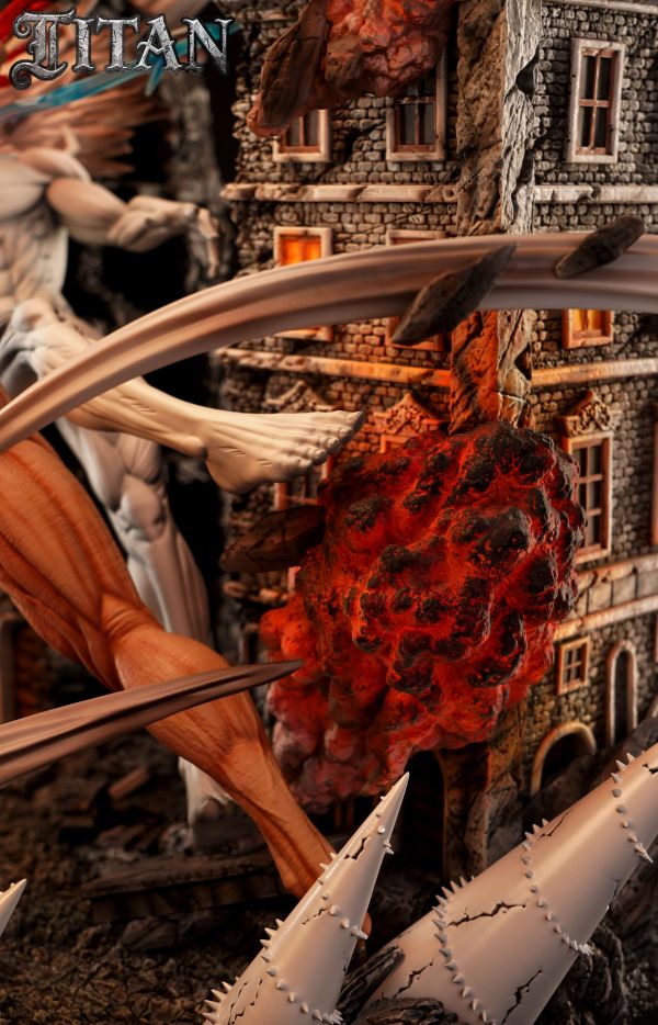 【Pre-order】Attack on Titan: The Colossal Titan Series - War Hammer Titan vs. Colossal Titan Statue