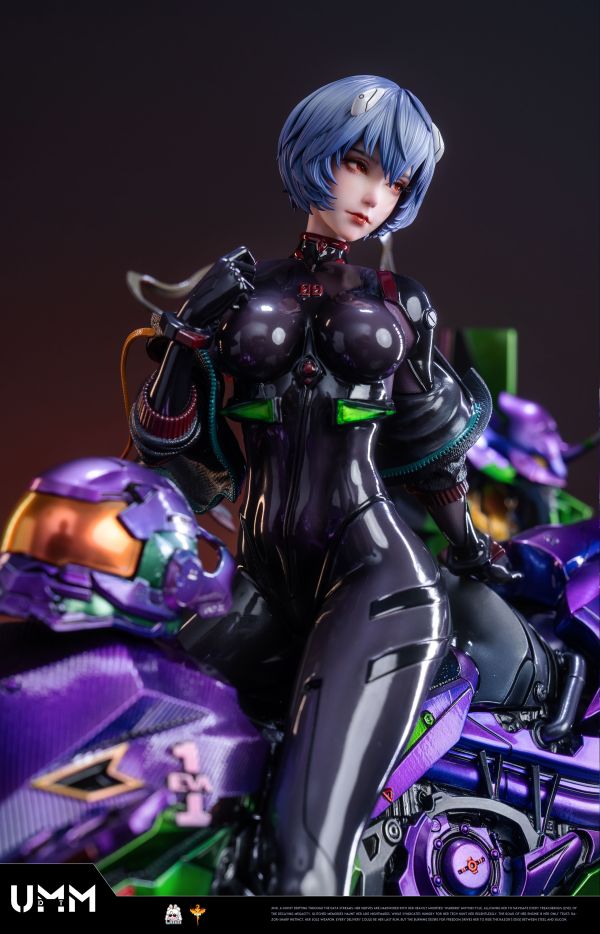 【Pre-order】Neon Genesis Evangelion – Sci-Fi Motorcycle Rei Ayanami 1/6 Scale Collectible Statue (White &amp; Purple Versions)