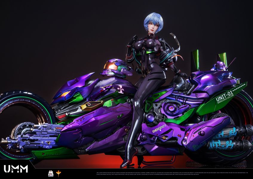 【Pre-order】Neon Genesis Evangelion – Sci-Fi Motorcycle Rei Ayanami 1/6 Scale Collectible Statue (White &amp; Purple Versions)