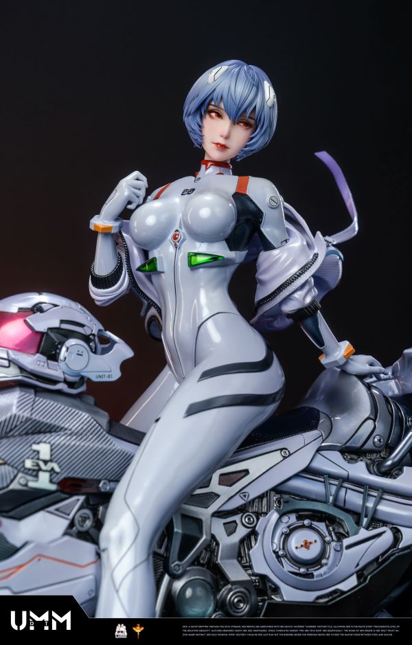 【Pre-order】Neon Genesis Evangelion – Sci-Fi Motorcycle Rei Ayanami 1/6 Scale Collectible Statue (White &amp; Purple Versions)
