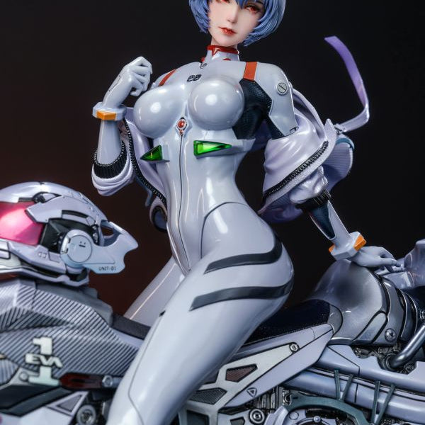 【Pre-order】Neon Genesis Evangelion – Sci-Fi Motorcycle Rei Ayanami 1/6 Scale Collectible Statue (White &amp; Purple Versions)
