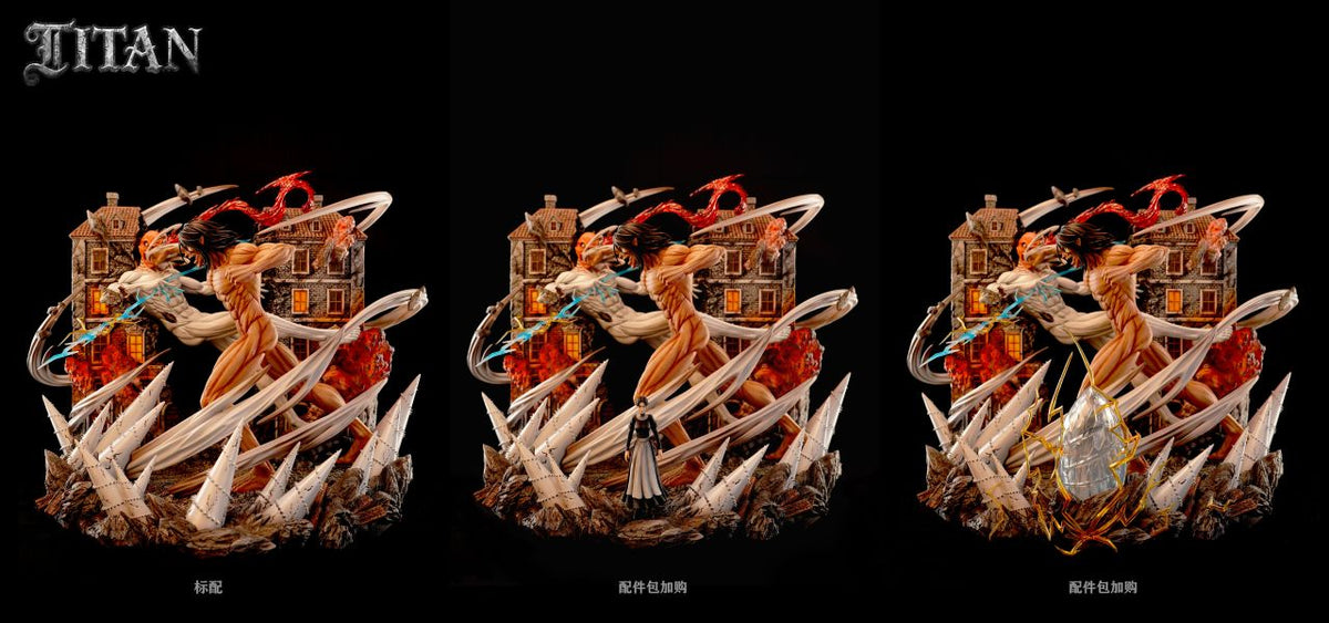 【Pre-order】Attack on Titan: The Colossal Titan Series - War Hammer Titan vs. Colossal Titan Statue