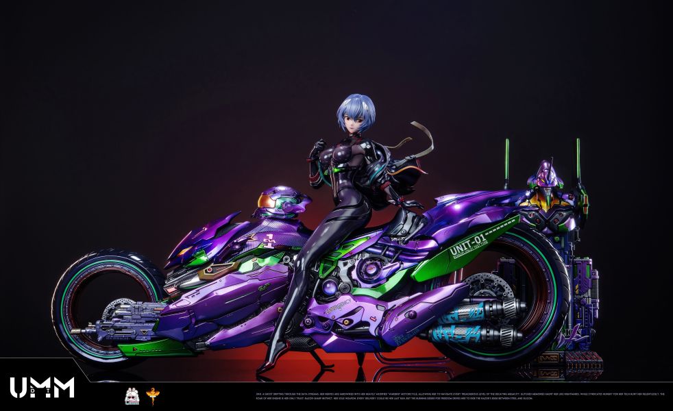 【Pre-order】Neon Genesis Evangelion – Sci-Fi Motorcycle Rei Ayanami 1/6 Scale Collectible Statue (White &amp; Purple Versions)